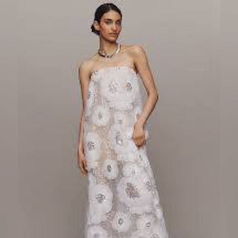 Helsi Margot White Floral Strapless Dress